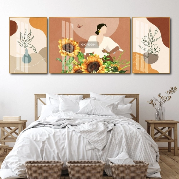 Tranh Treo Tường Nghệ Thuật Cô Gái Và Hoa