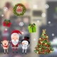 Decal Trang Trí Noel Ông Già Noel Và Cây Thông May Mắn