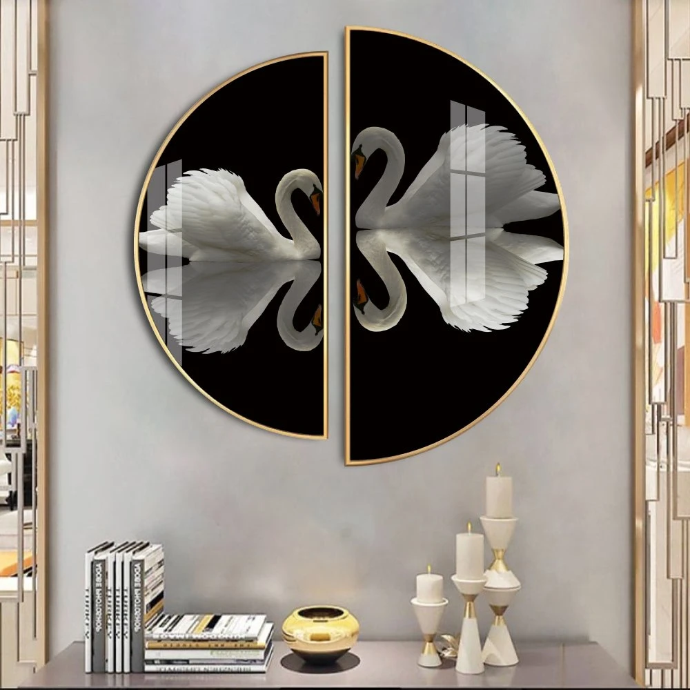 Tranh Bán Nguyệt Thiên Nga Trắng