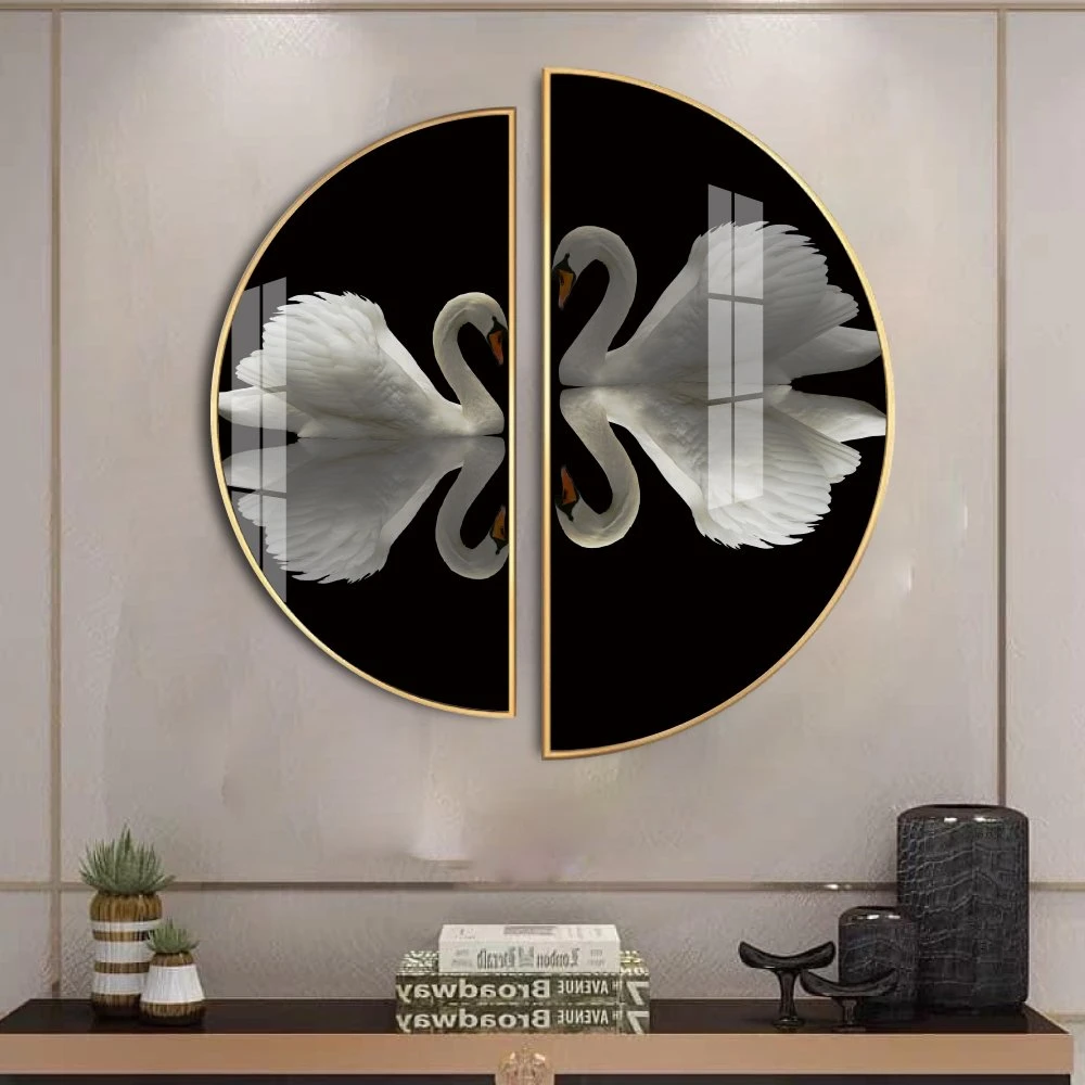 Tranh Bán Nguyệt Thiên Nga Trắng