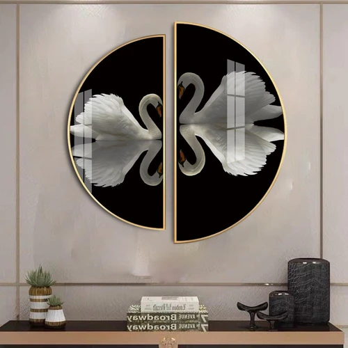 Tranh Bán Nguyệt Thiên Nga Trắng