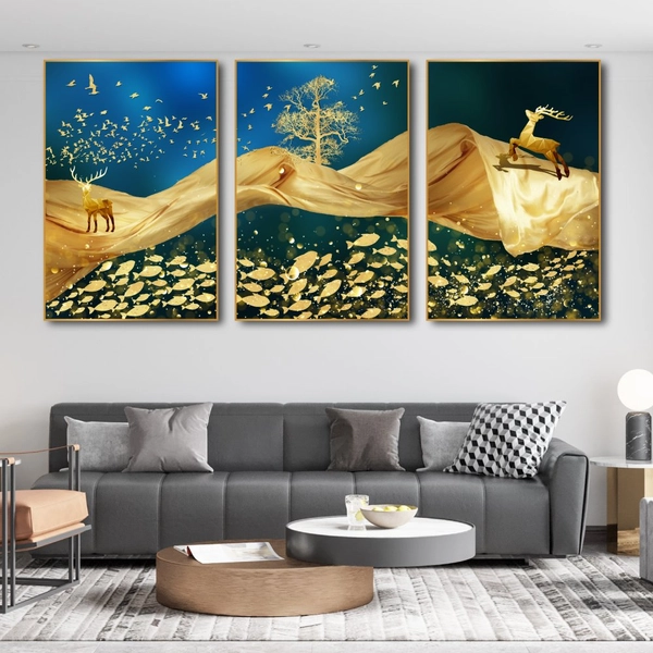 Tranh Treo Tường Hươu Vàng Nghệ Thuật