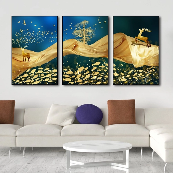 Tranh Treo Tường Hươu Vàng Nghệ Thuật