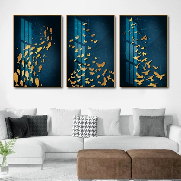 Tranh Treo Tường Nghệ Thuật Đàn Chim, Đàn Bướm Và Cá