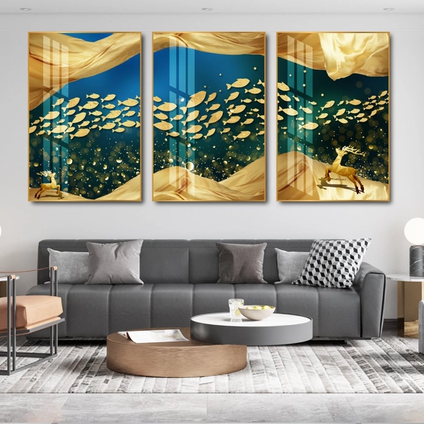 Tranh Treo Tường Đàn Cá Vàng Nghệ Thuật