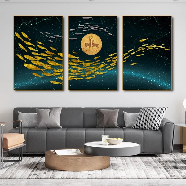 Tranh Treo Tường Đàn Cá Vàng Nghệ Thuật