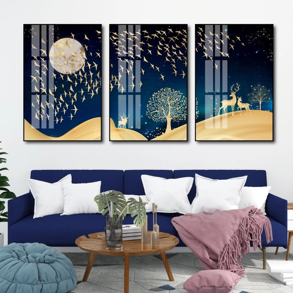 Tranh Treo Tường Hươu Vàng Nghệ Thuật