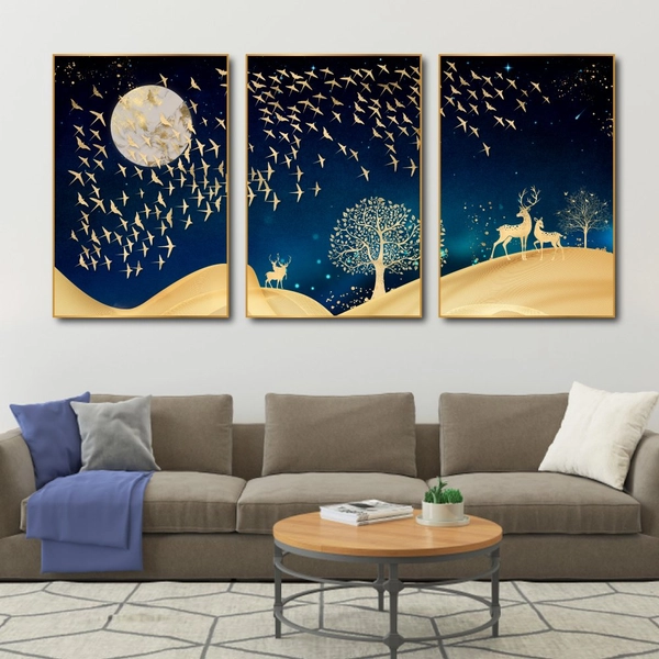 Tranh Treo Tường Hươu Vàng Nghệ Thuật