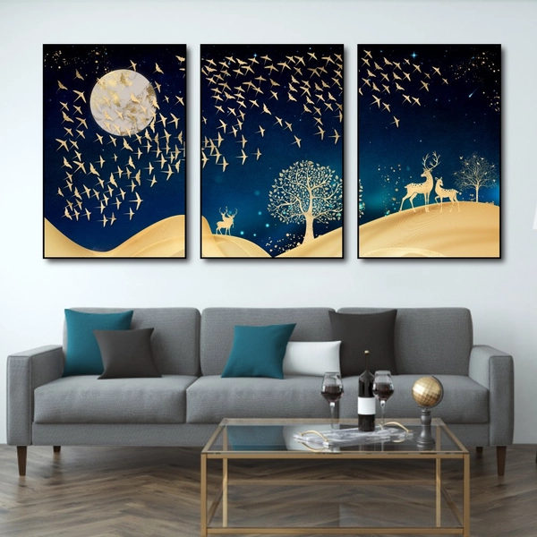 Tranh Treo Tường Hươu Vàng Nghệ Thuật