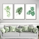 Tranh Treo Tường Bộ 3 Tấm Lá Xanh Nhiệt Đới Tươi Mát