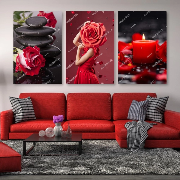 Tranh Treo Tường Cô Gái Và Hoa Hồng Nghệ Thuật