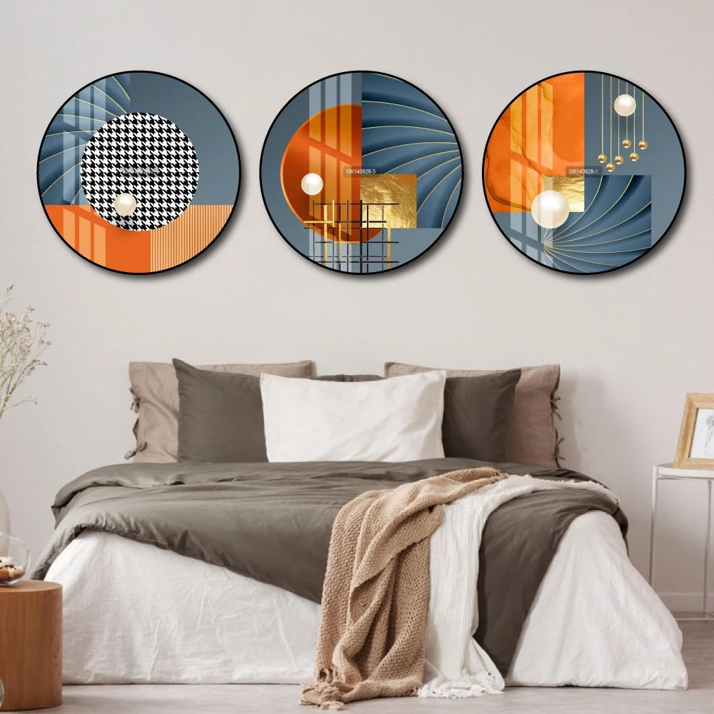 Tranh Tròn Treo Tường Hình Học Trừu Tượng