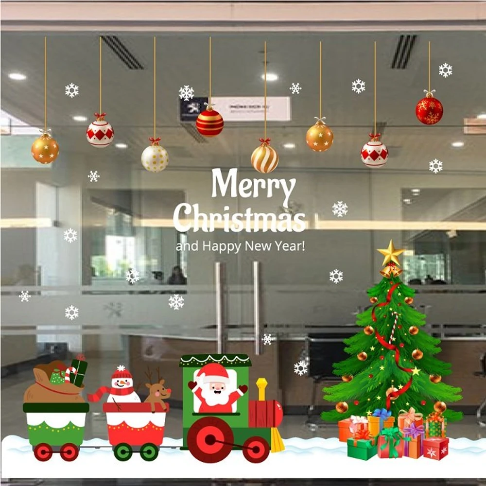 Combo decal trang trí noel đoàn tàu vui vẻ