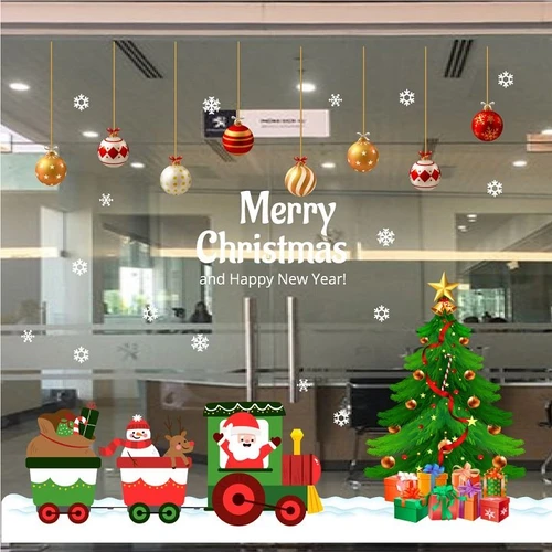 Combo decal trang trí noel đoàn tàu vui vẻ