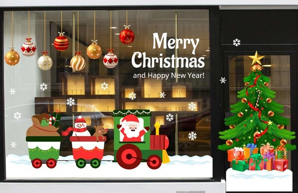 Combo decal trang trí noel đoàn tàu vui vẻ