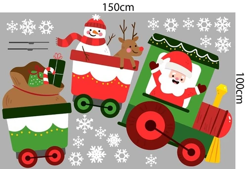 Combo decal trang trí noel đoàn tàu vui vẻ