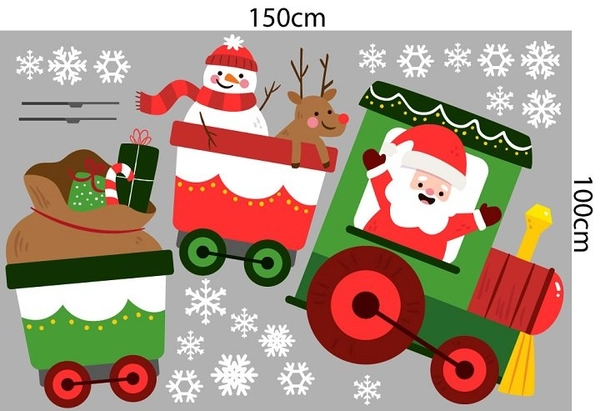 Combo decal trang trí noel đoàn tàu vui vẻ