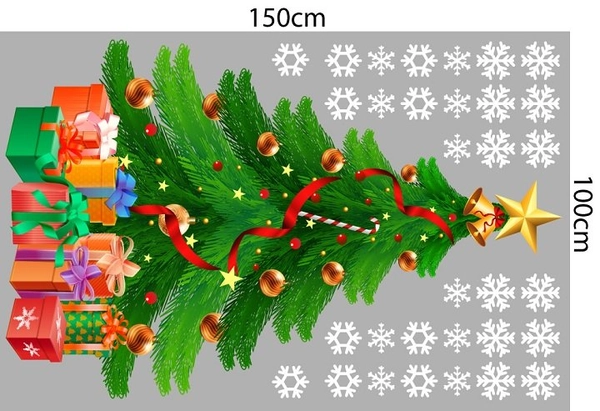 Combo decal trang trí noel đoàn tàu vui vẻ