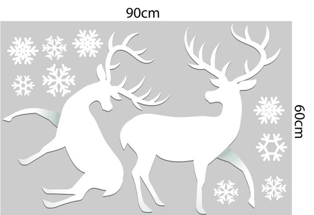 Combo decal trang trí noel đôi tuần lộc đón giáng sinh