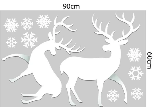 Combo decal trang trí noel đôi tuần lộc đón giáng sinh