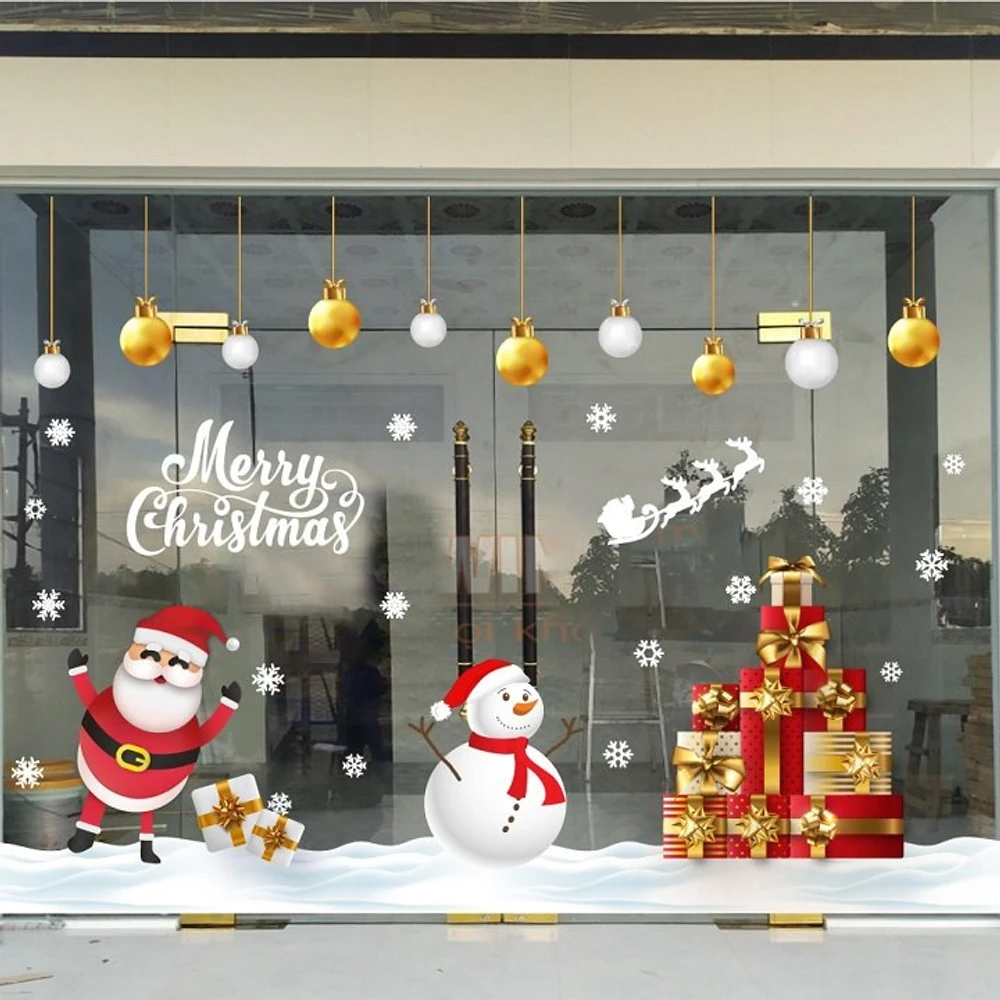 Combo decal trang trí noel giáng sinh may mắn