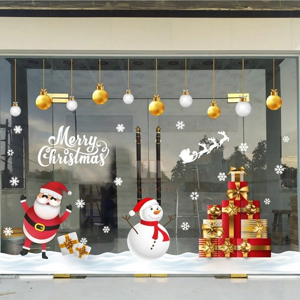 Combo decal trang trí noel giáng sinh may mắn