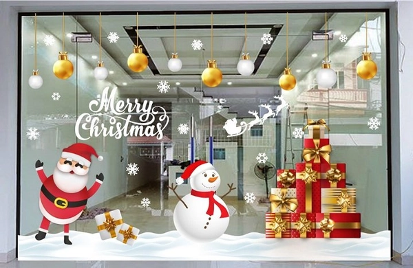 Combo decal trang trí noel giáng sinh may mắn