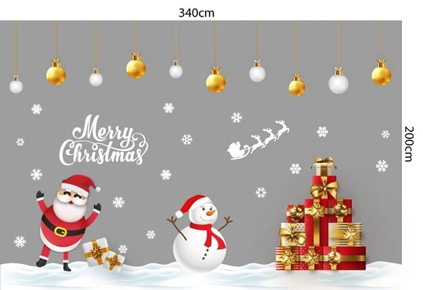 Combo decal trang trí noel giáng sinh may mắn