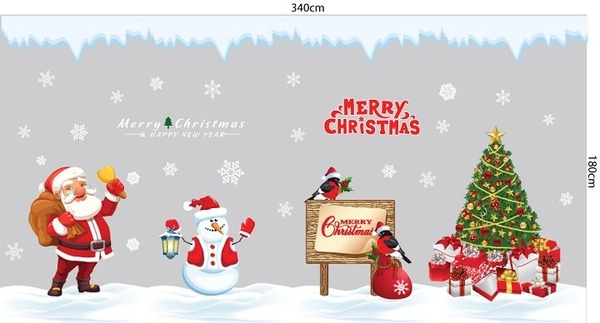 Combo decal trang trí noel ấm áp đêm giáng sinh 2