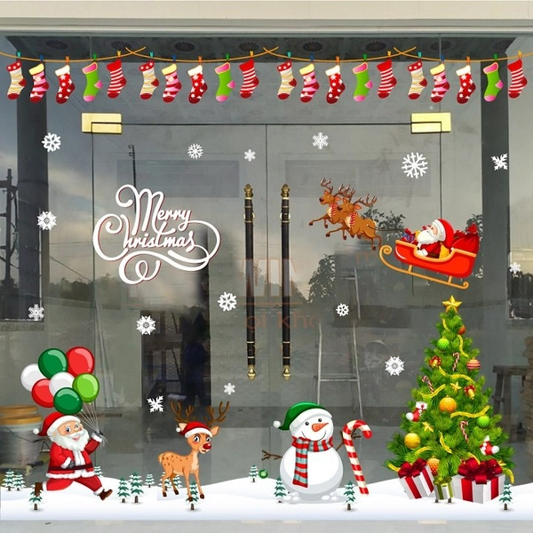 Combo decal trang trí noel giáng sinh hạnh phúc