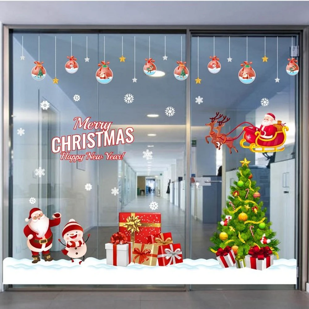 Combo decal trang trí noel giáng sinh vui vẻ năm mới hạnh phúc