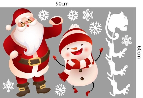 Combo decal trang trí noel giáng sinh vui vẻ năm mới hạnh phúc