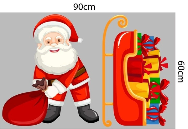 Combo decal trang trí noel xe quà đỏ may mắn