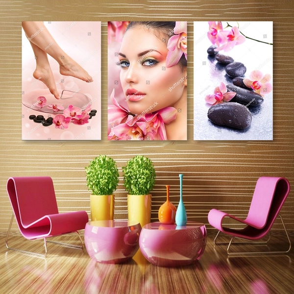 Tranh Treo Tường Spa Hoa Lan Massage Thảo Dược
