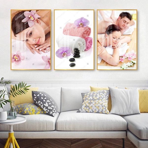 Tranh Treo Tường Spa Hoa Lan Massage Thảo Dược