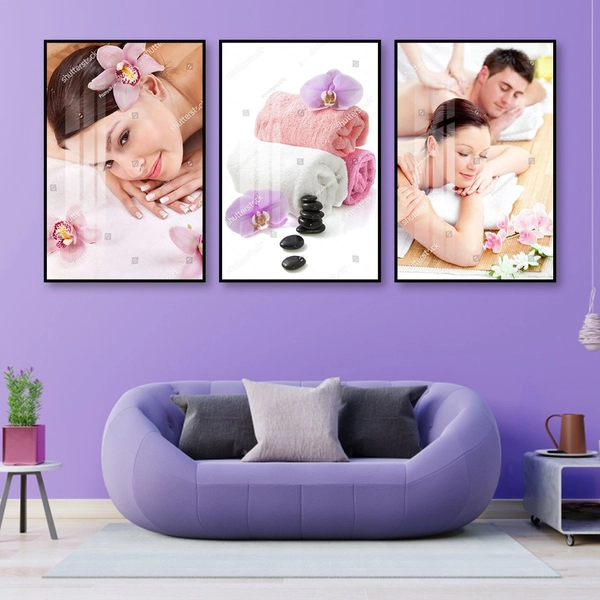 Tranh Treo Tường Spa Hoa Lan Massage Thảo Dược