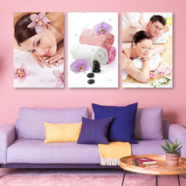 Tranh Treo Tường Spa Hoa Lan Massage Thảo Dược