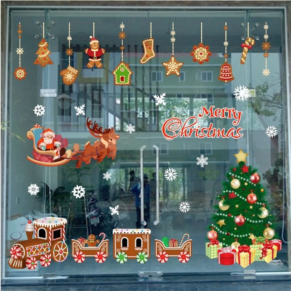 Combo Decal Trang Trí Noel Cảnh Đêm Giáng Sinh