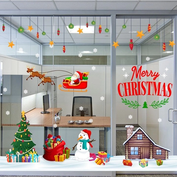 Combo decal trang trí noel đêm giáng sinh lung linh