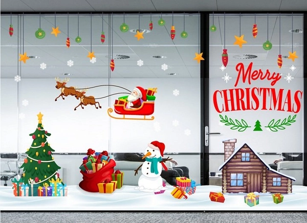 Combo decal trang trí noel đêm giáng sinh lung linh