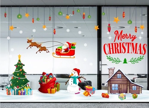 Combo decal trang trí noel đêm giáng sinh lung linh 2022