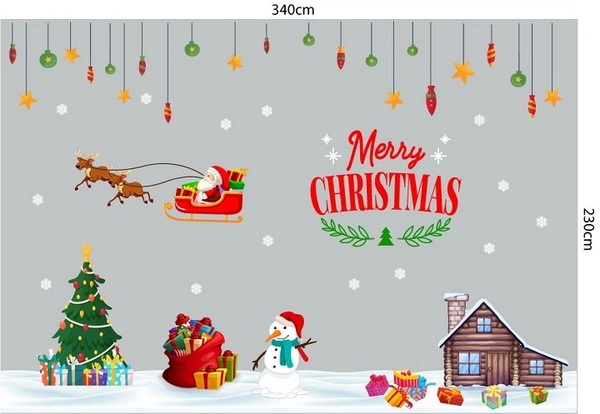Combo decal trang trí noel đêm giáng sinh lung linh