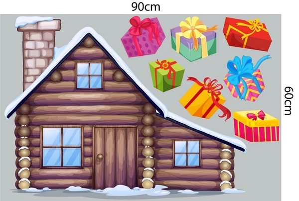 Combo decal trang trí noel đêm giáng sinh lung linh