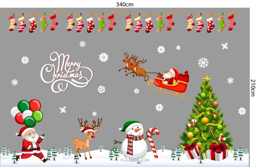 Combo decal trang trí noel giáng sinh hạnh phúc