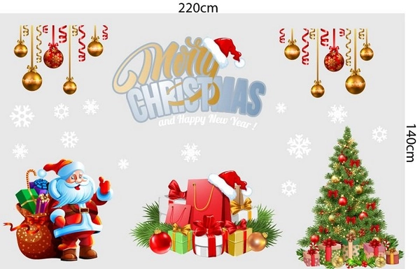 Combo decal trang trí noel ông già noel phát quà