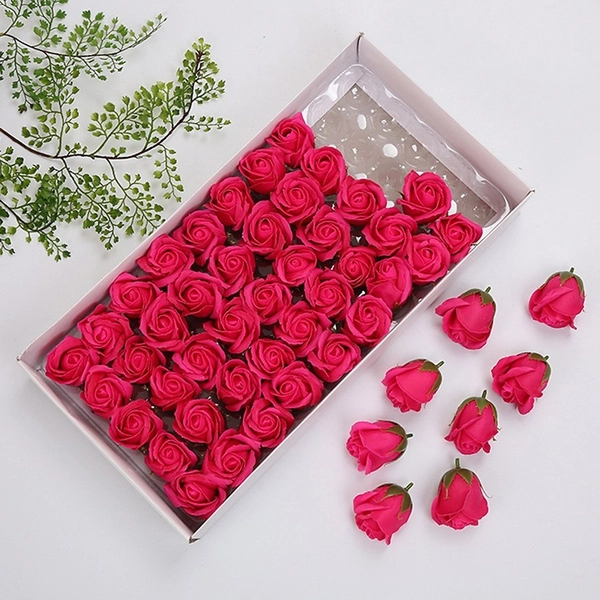 Hộp hoa hồng sáp thơm màu hồng sen 50 bông cao cấp