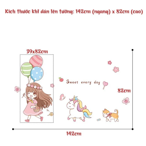 Decal dán tường sweet every day