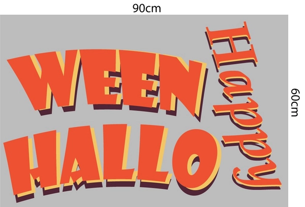 Combo decal trang trí Halloween bí ngô và bóng ma 05