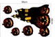 Decal trang trí Halloween combo Đêm đáng sợ 01