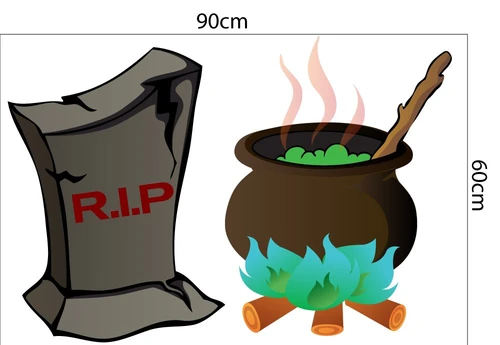 Decal trang trí Halloween combo lễ hội kinh dị